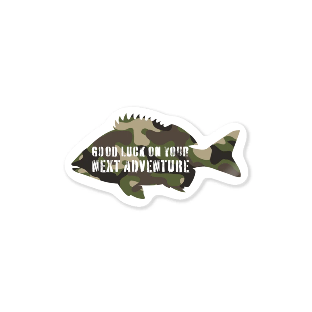 UROCO.Fishのクロダイのシルエットステッカー迷彩柄【フィッシングターゲットステッカー】 Sticker