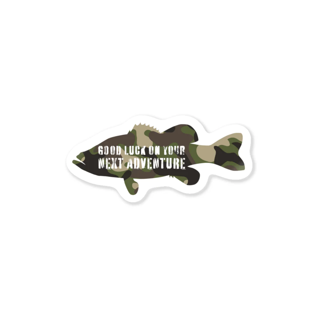 UROCO.Fishのブラックバスのシルエットステッカー迷彩柄【フィッシングターゲットステッカー】 Sticker