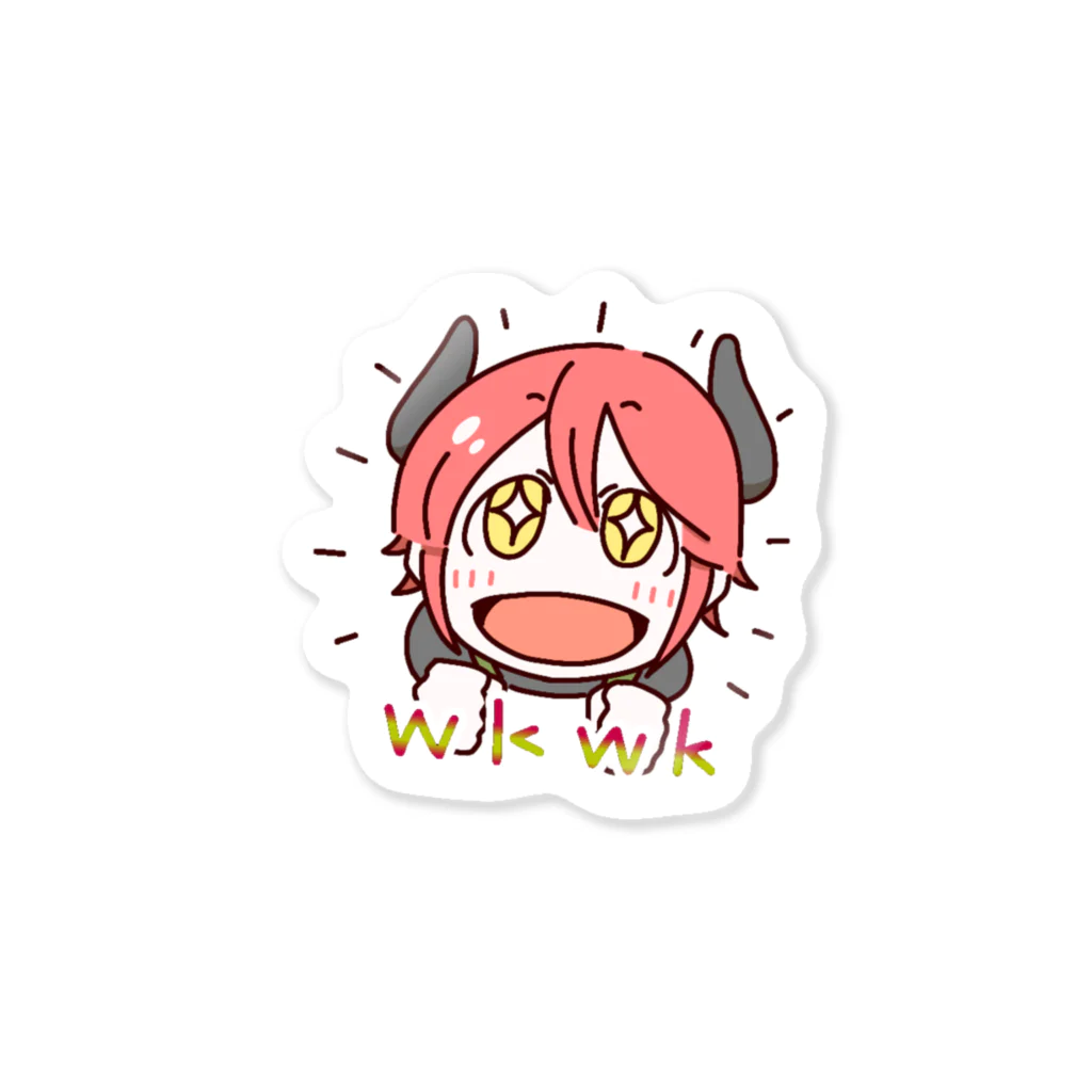 ゆめすむ堂のツノ子WAKWAKステッカー Sticker