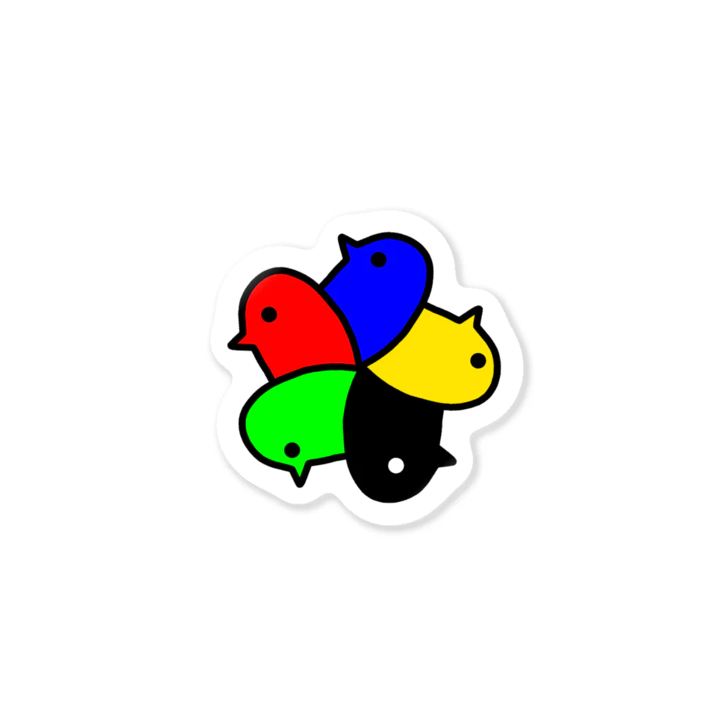 ティシュー山田の鳥(ちょう)戦隊チキン5(ファイブ) Sticker