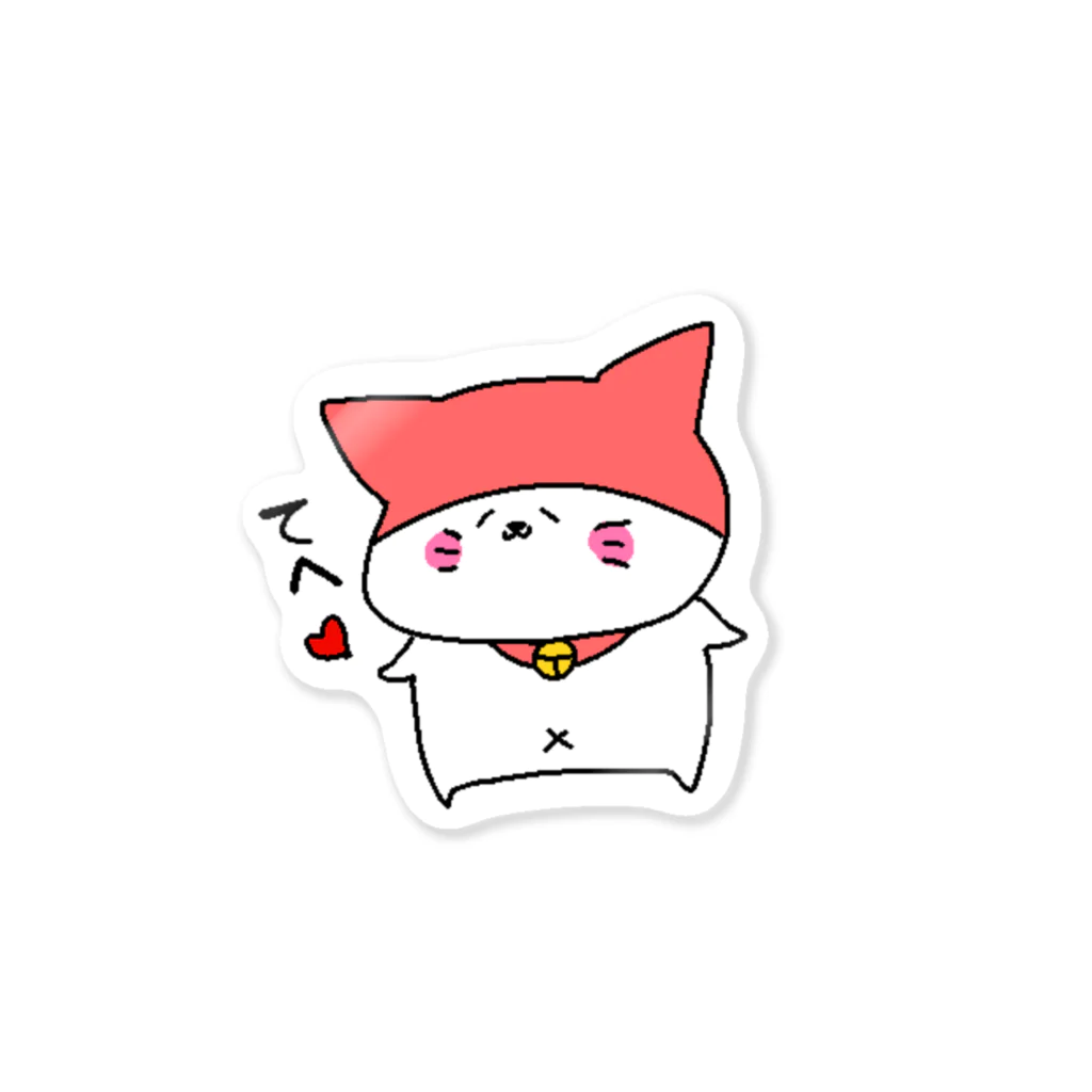 🍙猫かぶりさんのおうち🍙の猫かぶりさん_照れちゃう ステッカー