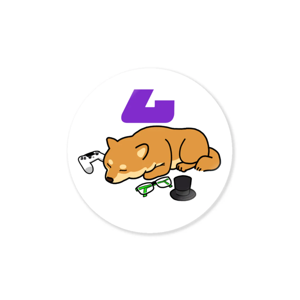 ムネオ@twitch　ファングッズの休憩中の柴犬系実況者　ステッカー（丸型） Sticker