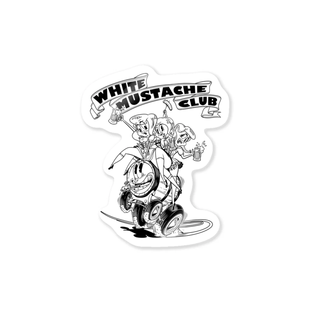 nidan-illustrationの"WHITE MUSTACHE CLUB"(タイトルなし)) ステッカー