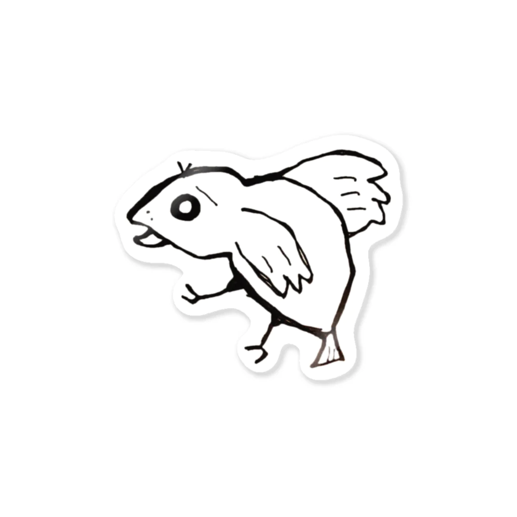 ぐうの気まぐれshopの鳥(線画) Sticker