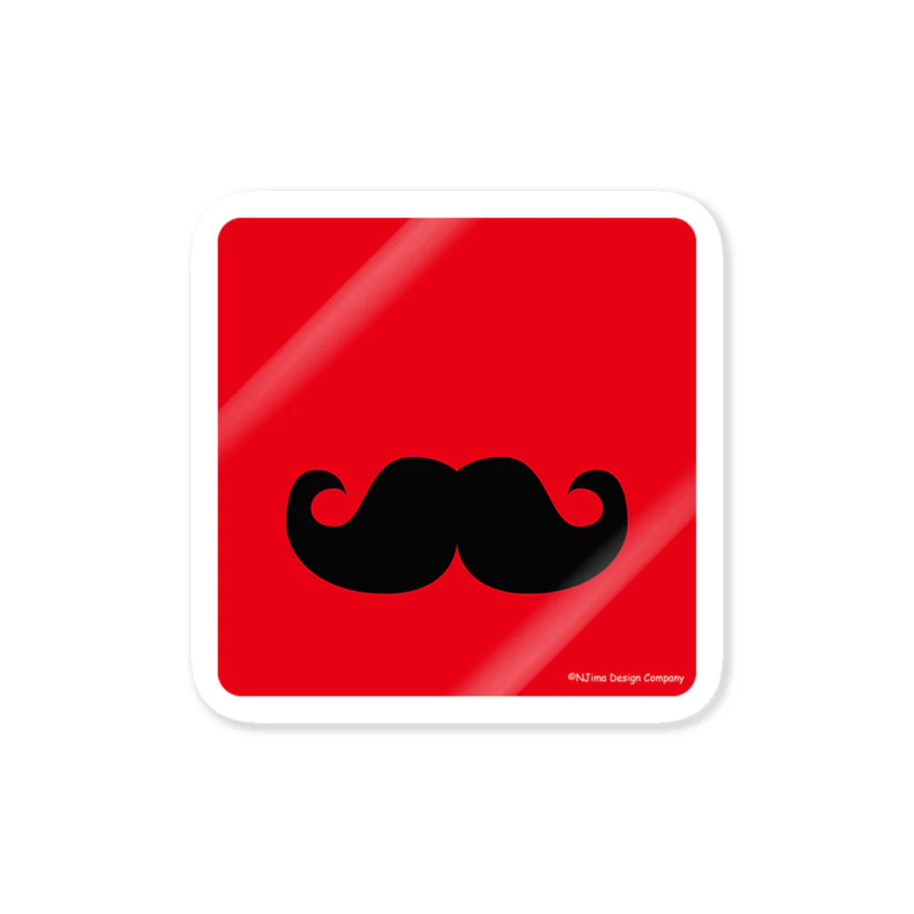 NJima_design_companyのmoustache ステッカー