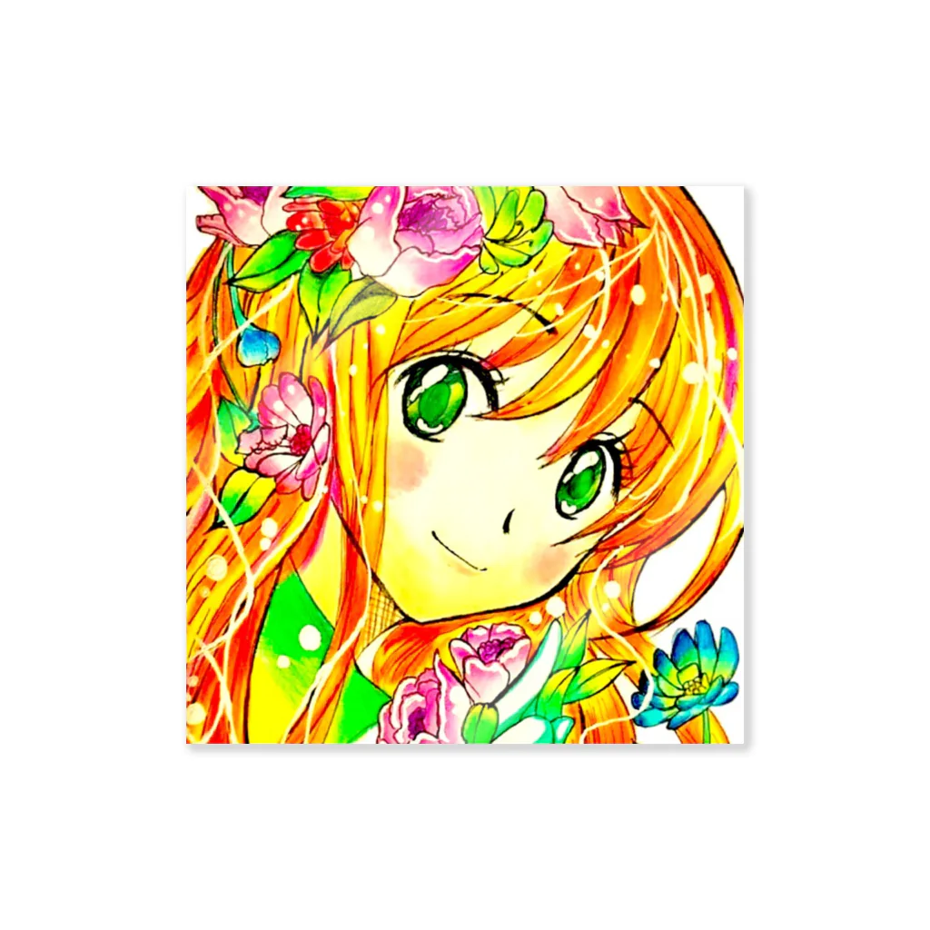 miho★art shopのFlower girl ステッカー