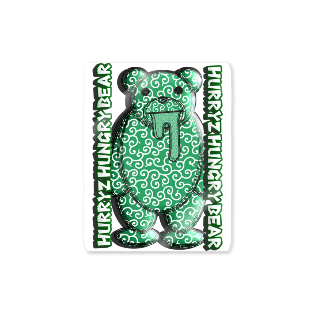 Hurryz HUNGRY BEARのHurryz HUNGRY BEAR唐草 Sticker