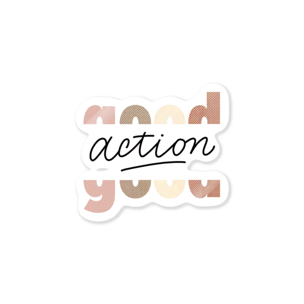 by.lettersのgood action ステッカー