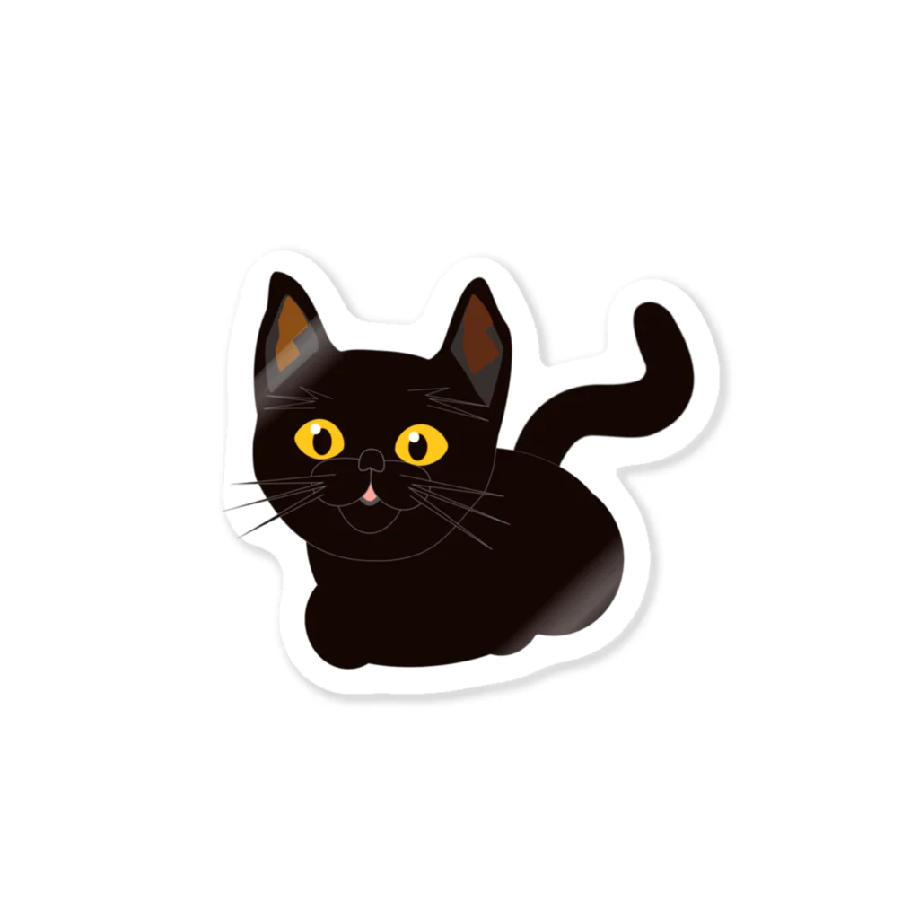 K(ケイ)@お仕事募集中のくろねこイラスト Sticker