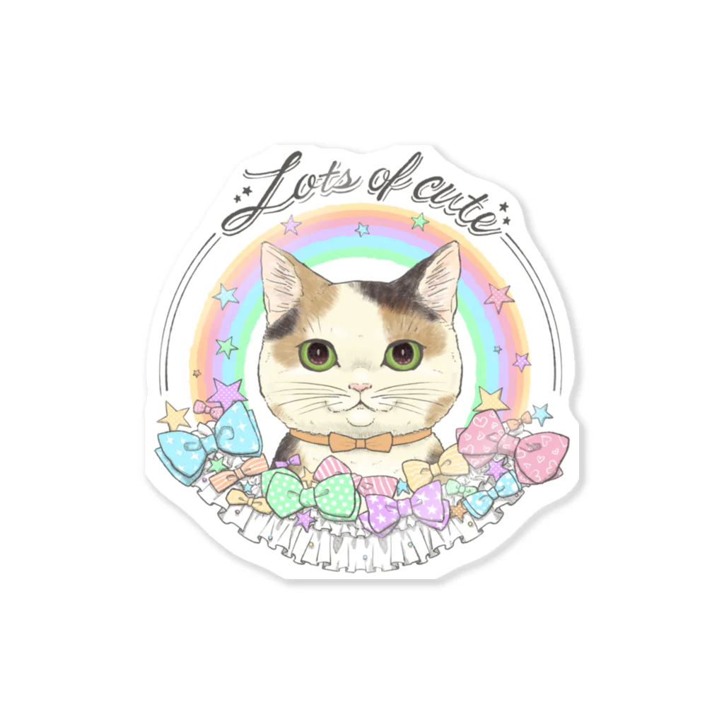 kima-maniのLots of cute 〜フリルとリボンと三毛猫と〜 Sticker