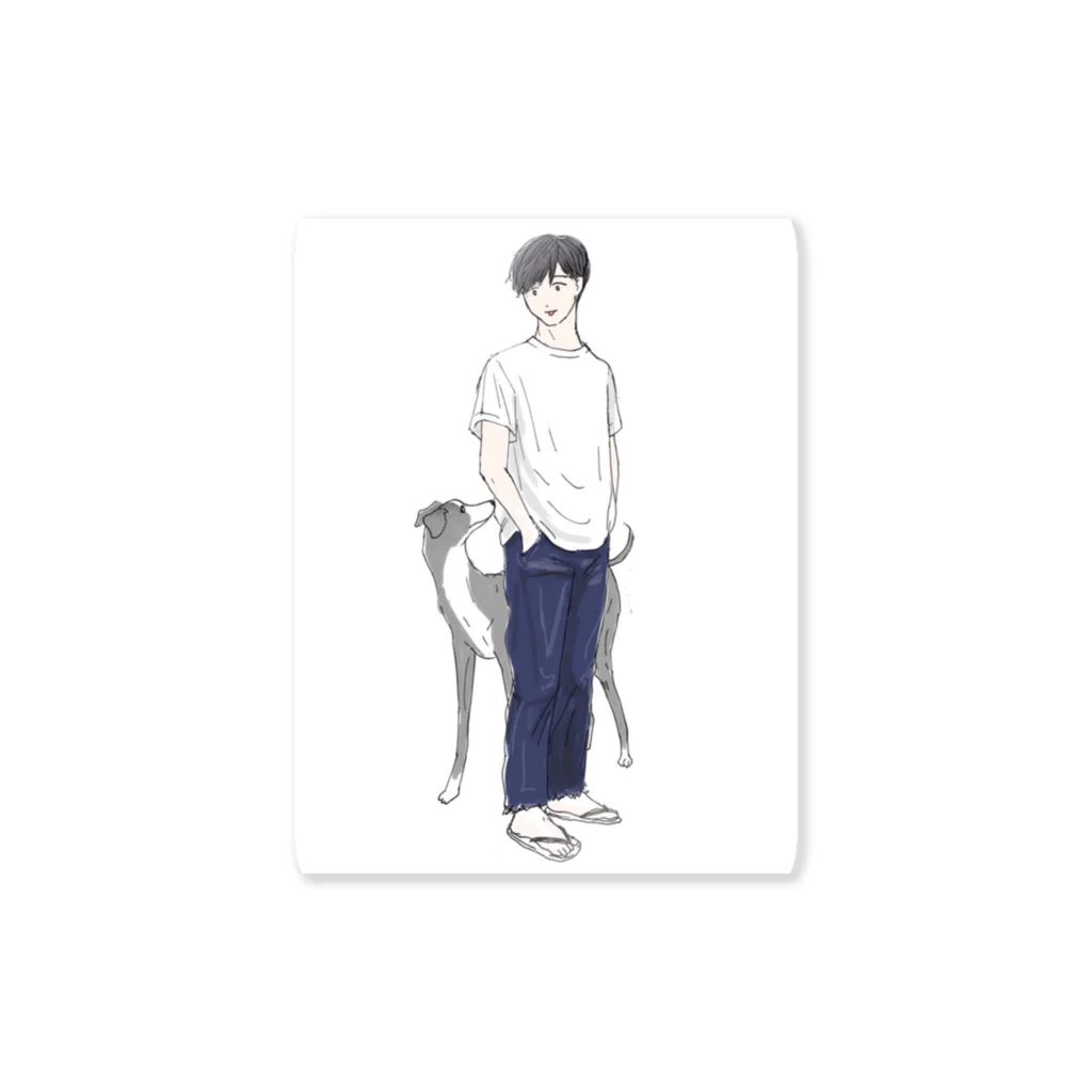 白Tの白T以外も売る店のman&dog Sticker