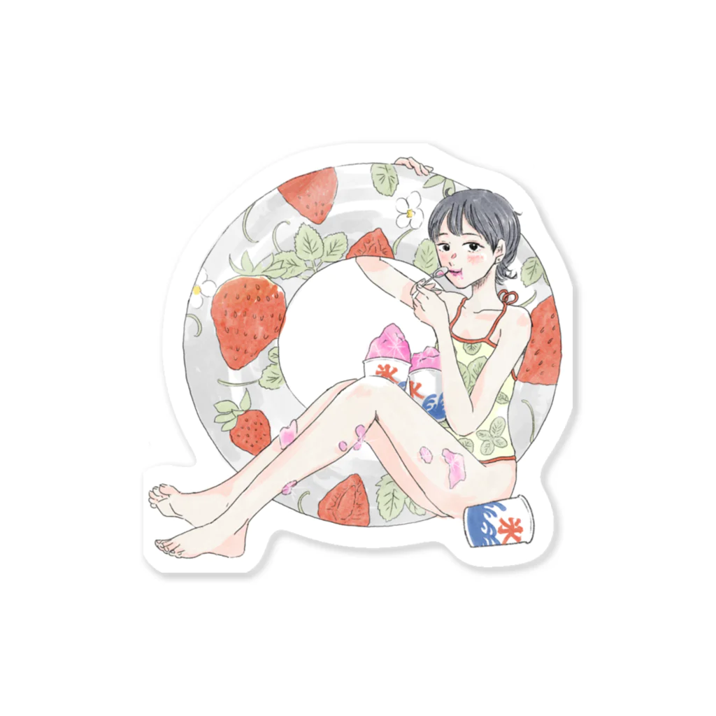 Hikariの苺かき氷 Sticker