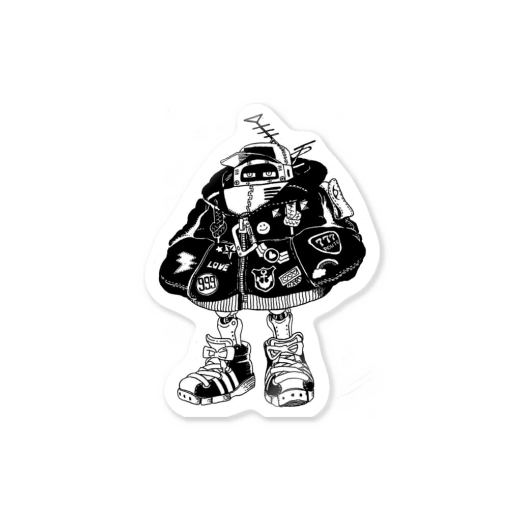 腹ペコ黒蟲のパーカーロボ Sticker