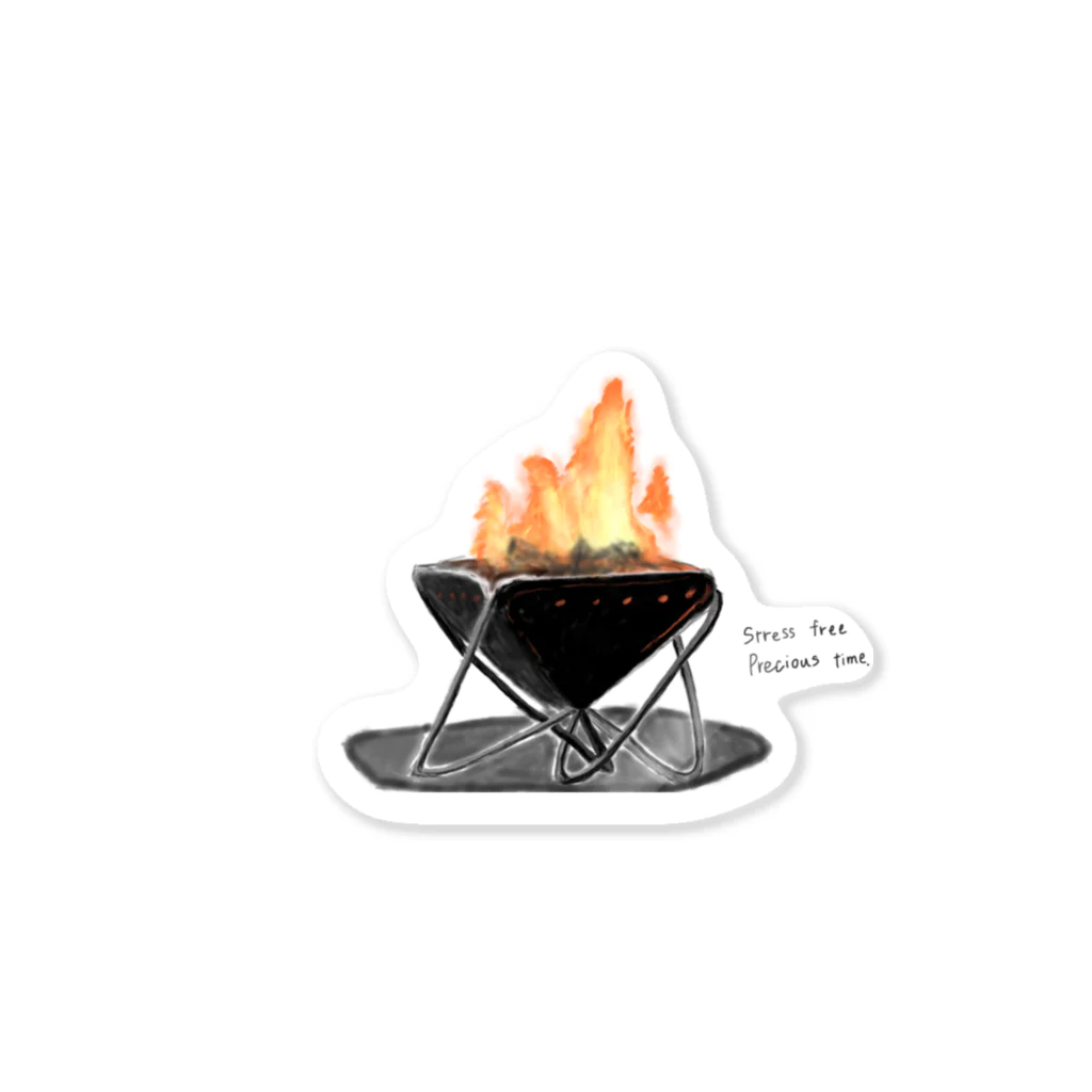  LUCKY BY CHANCE(らっきーばいちゃんす)の焚き火 Sticker