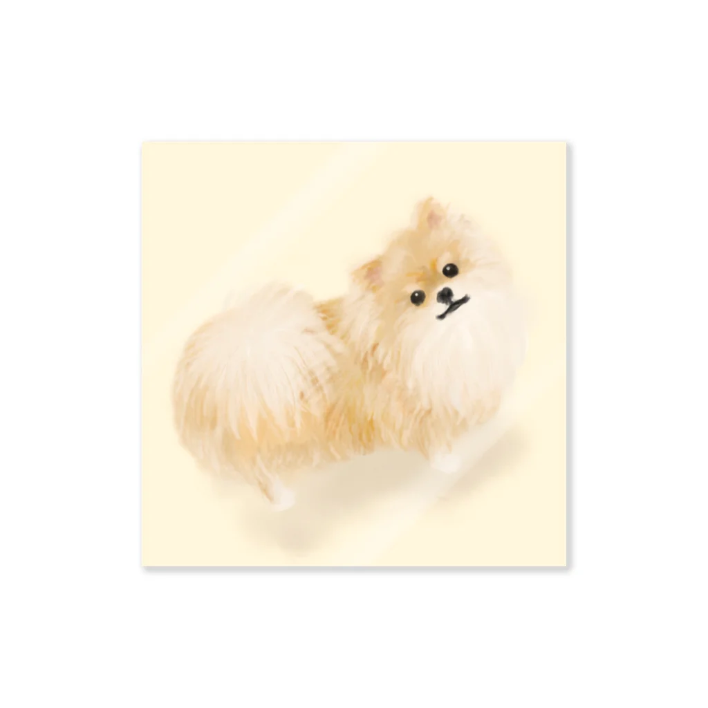 ポメラニアン グッズ unimofu pomeranianのポメラニアン スケッチ Pomeranian sketch ステッカー