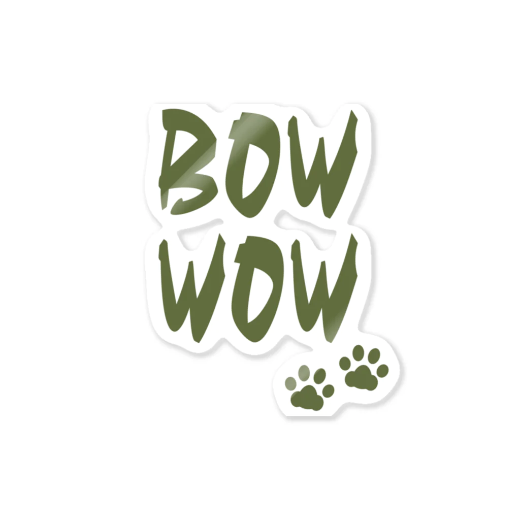 WISSCOLOR【ｳｨｽﾞｶﾗｰ】のBOWWOW【カーキ】 ステッカー