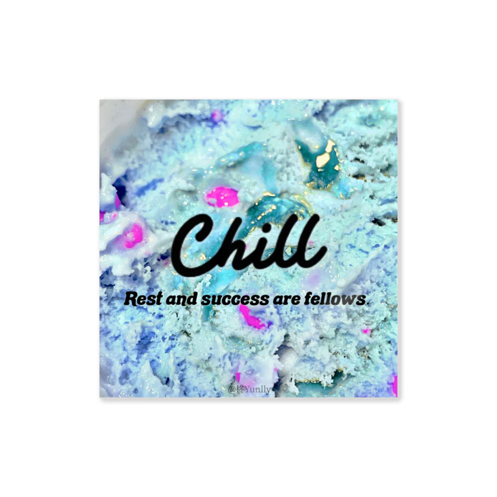 ┈︎ヒイラギ ┈︎のChill (mint, square ver.) Sticker