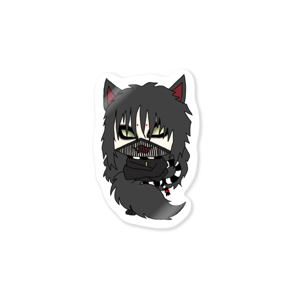 こつめちゃんのおみせのNo.5犬神ブラック Sticker