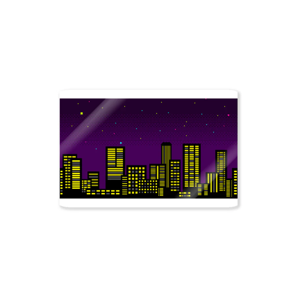 ドット絵アイテムの夜景 스티커