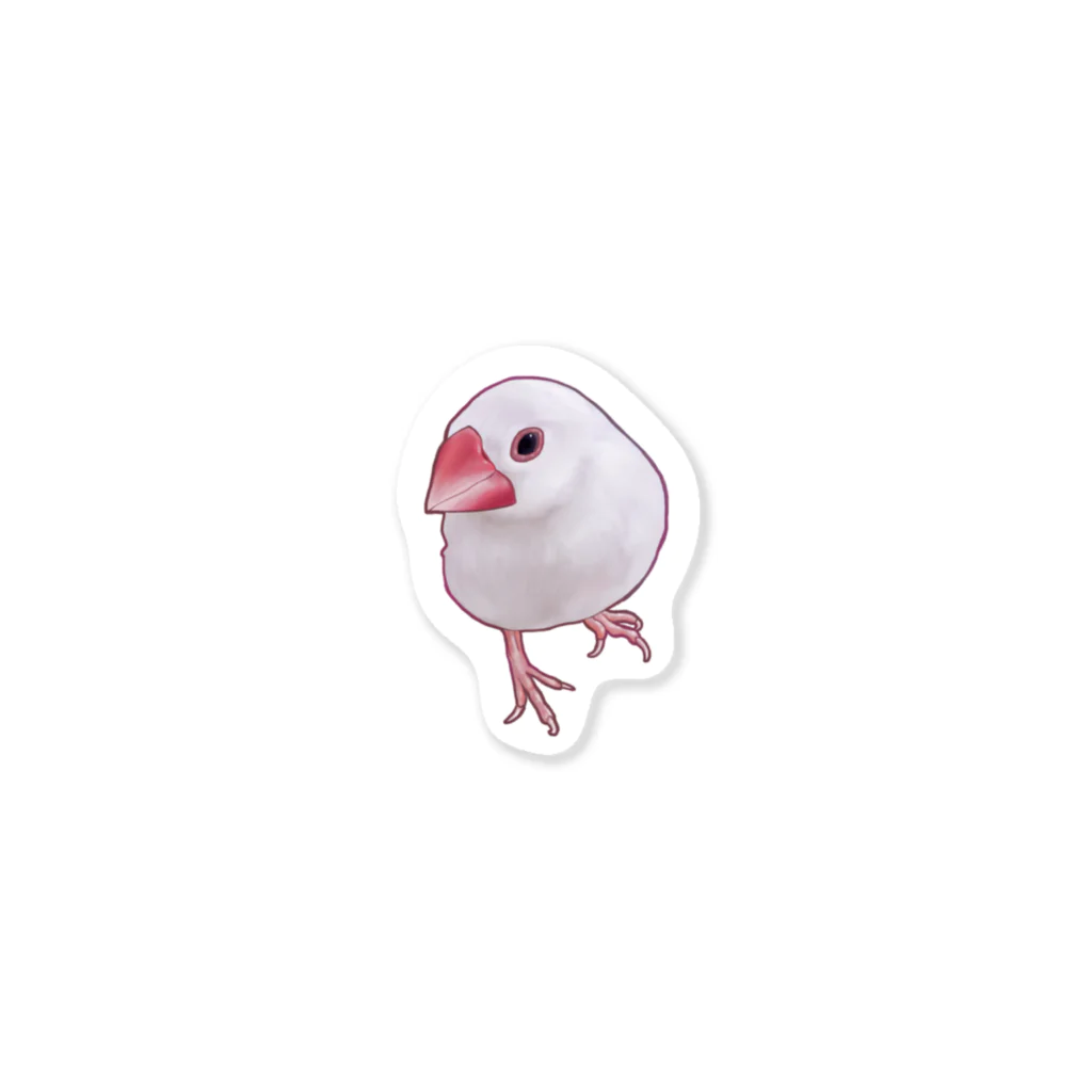 つぶつぶみかんの文鳥の上目遣い Sticker