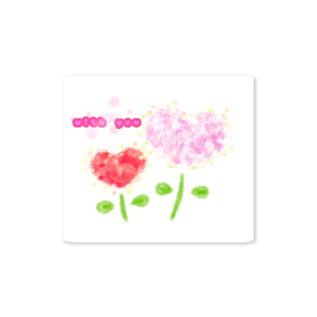 かわいいものSHOP🌈のwith you ピンク&レッドハート Sticker