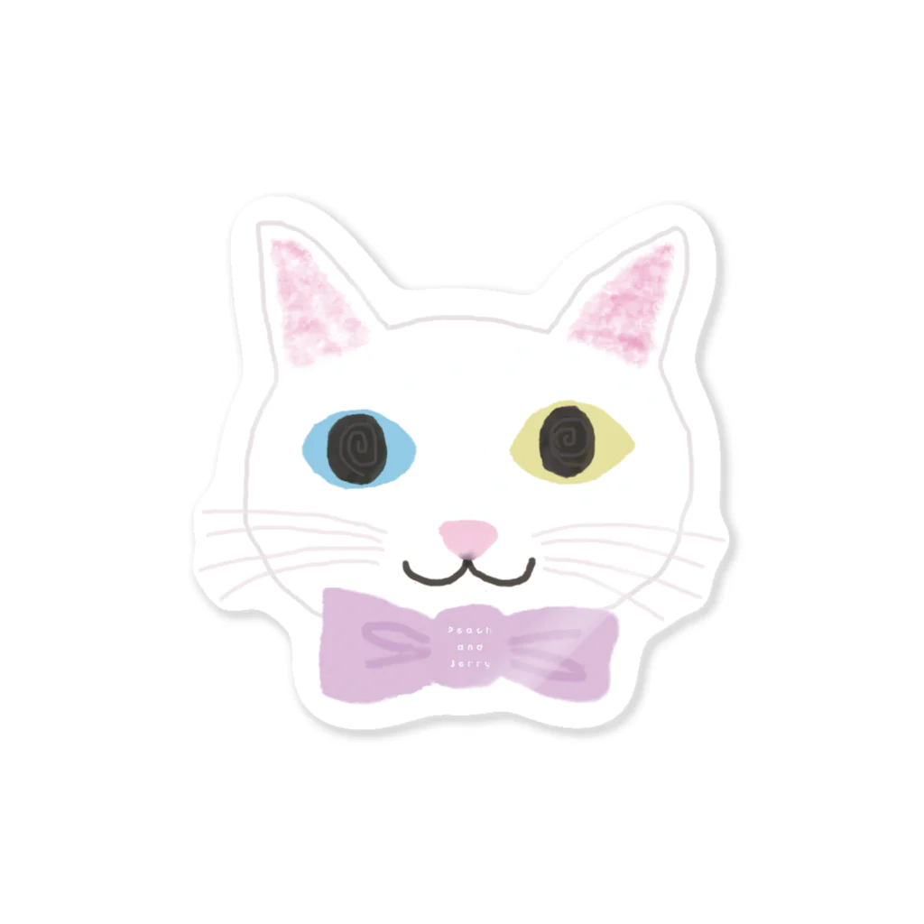 Peach and Jerryのしろねこちゃん Sticker