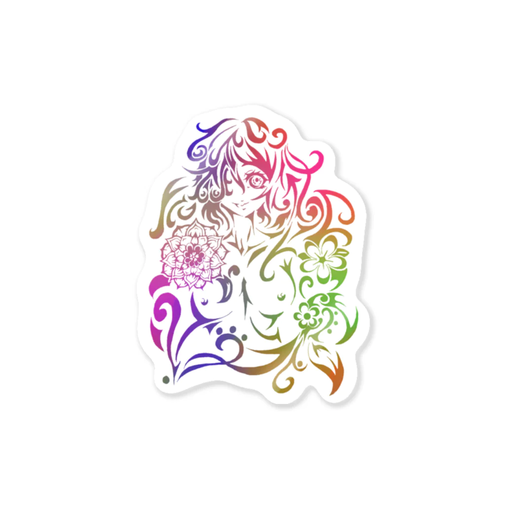 THE禅のFLOWER‐GIRL Sticker