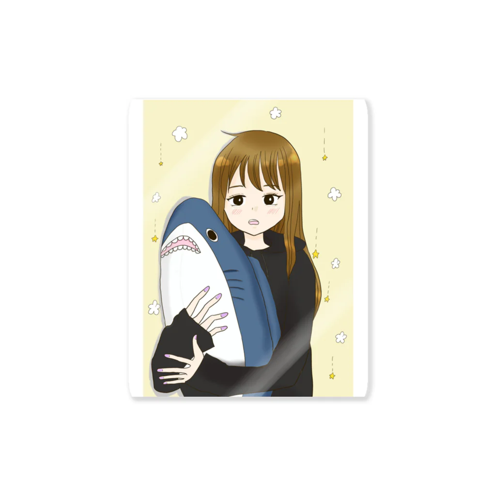YURIのサメと女の子 Sticker