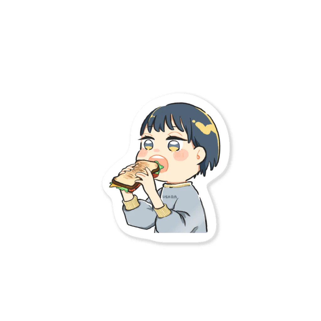 うさみるみのパン食べる子(ショート) Sticker