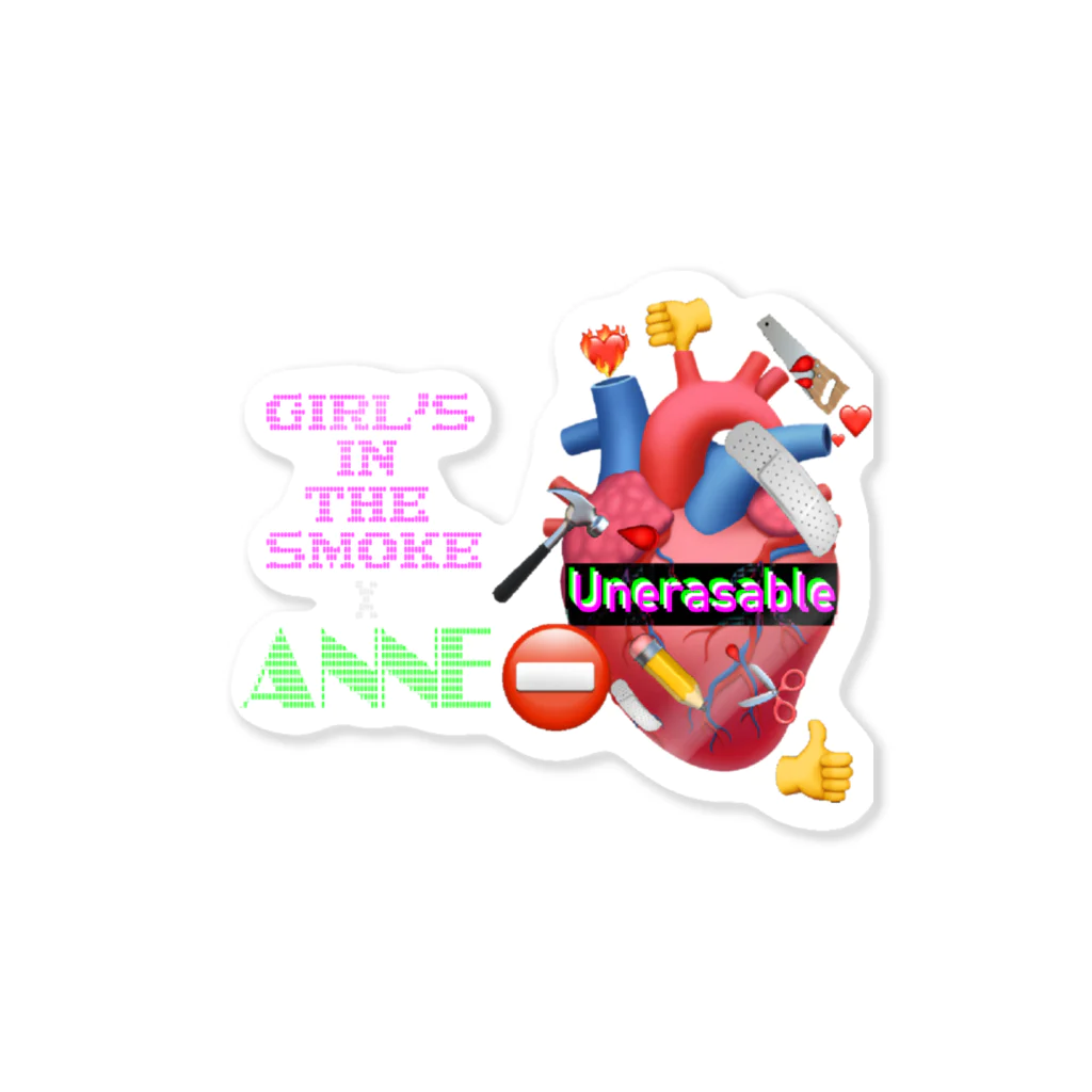 GIRL'S IN THE SMOKEの"Unerasabe" Heart Sticker