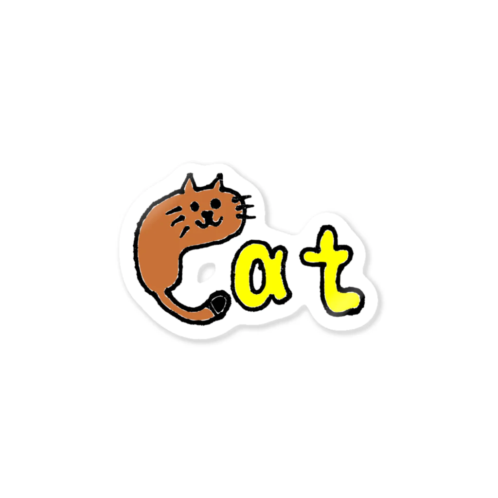 LITTLE WILLOWのMOJIASOBI（Cat) ステッカー