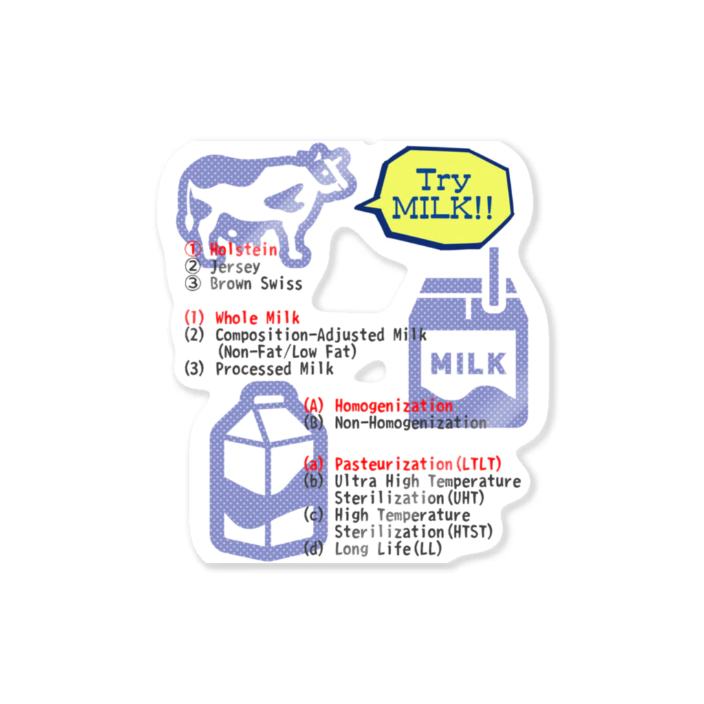 メルヘン乳業のTry MILK!! ステッカー