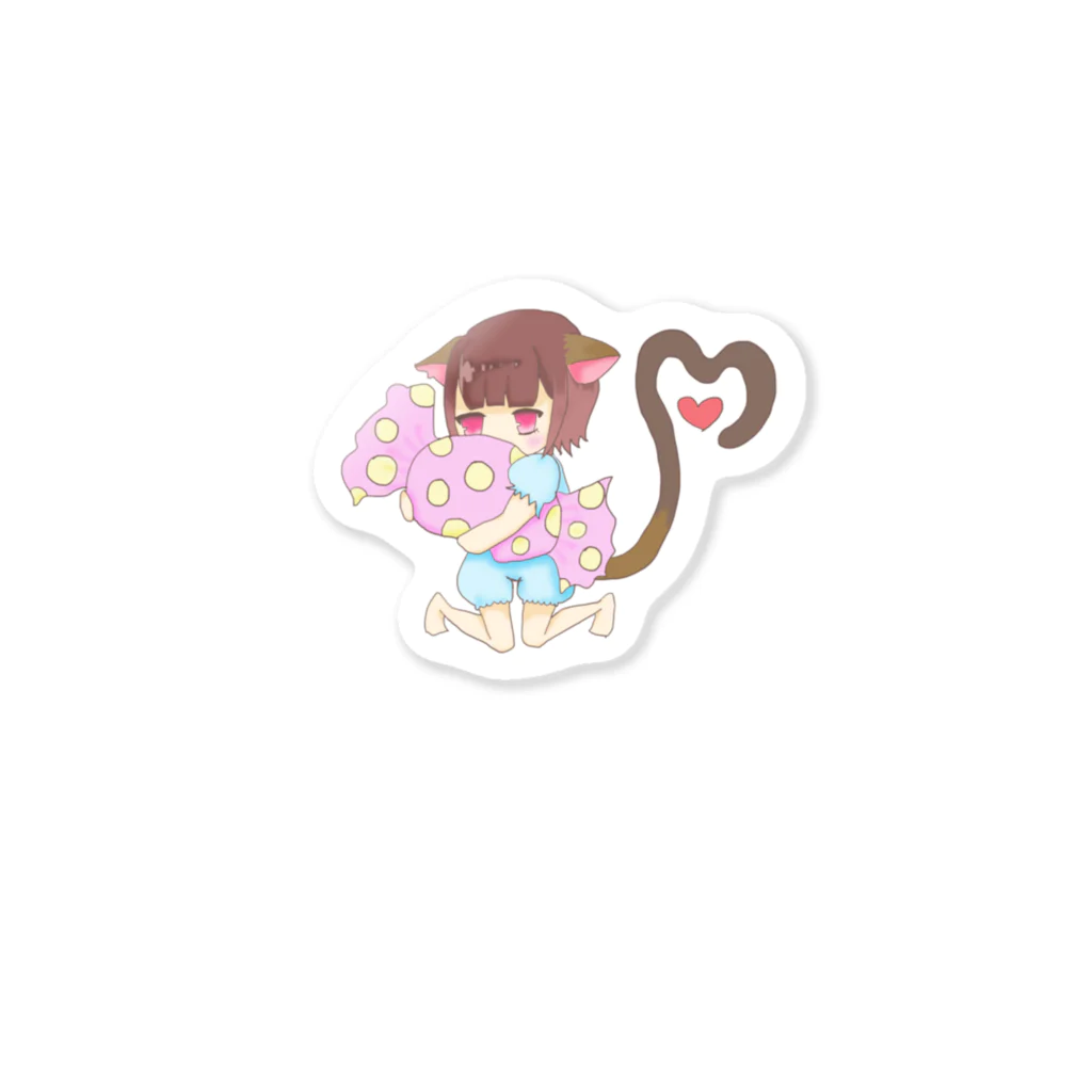 SHIZUKU_SHOPのモモンガ(クッション持ち) Sticker