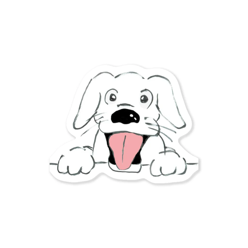 たぬき丸の館のひょっこり犬 Sticker