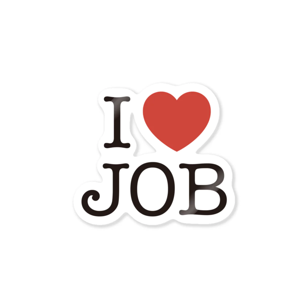  SQUID_INKのSHOPのI LOVE JOB ステッカー