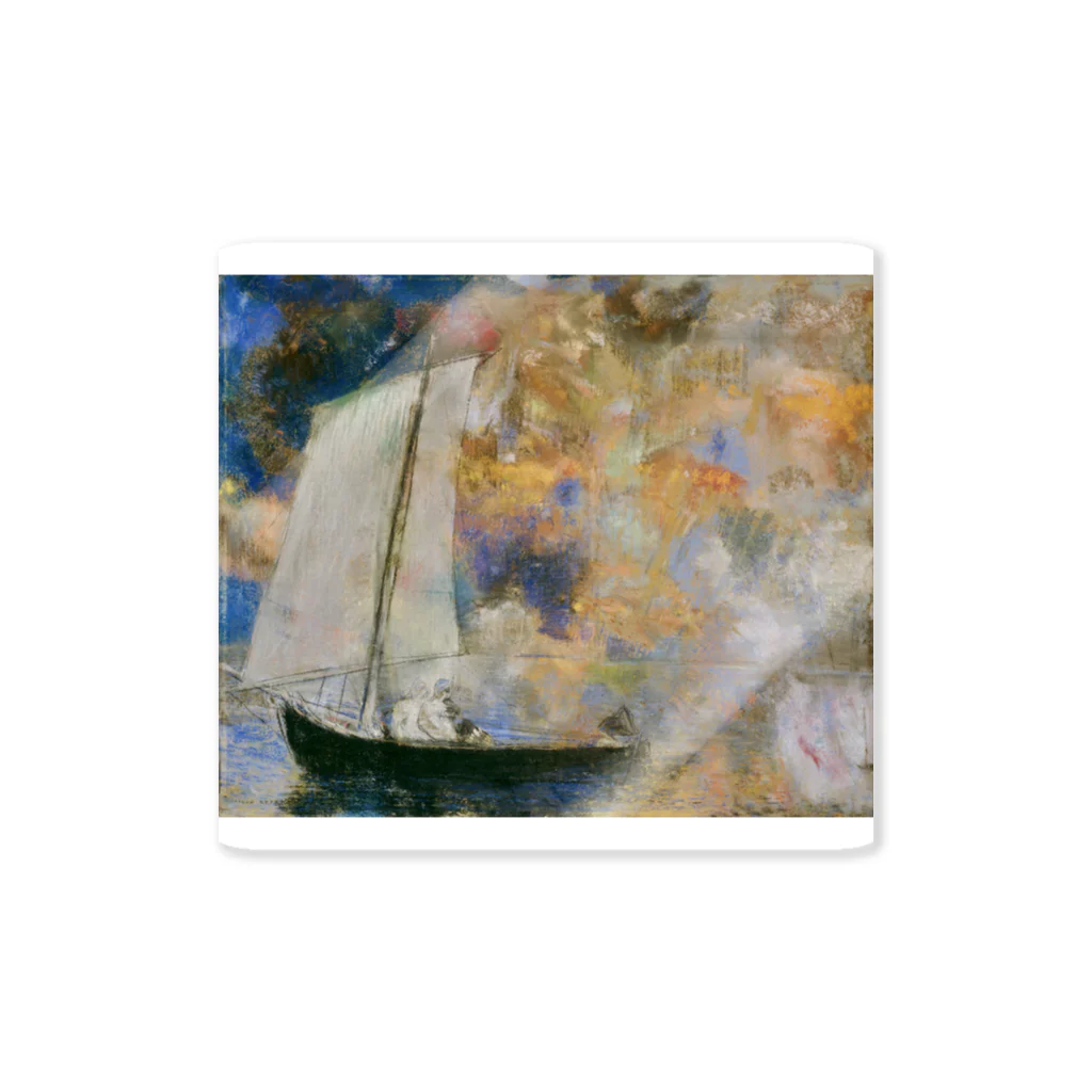 世界の絵画アートグッズのオディロン・ルドン《花雲》 ステッカー
