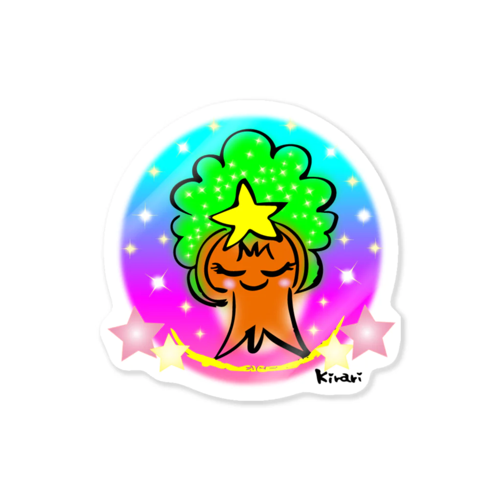 Happyアーティスト綺羅利☆キラリ☆ のモックン虹色 マルサイズ Sticker