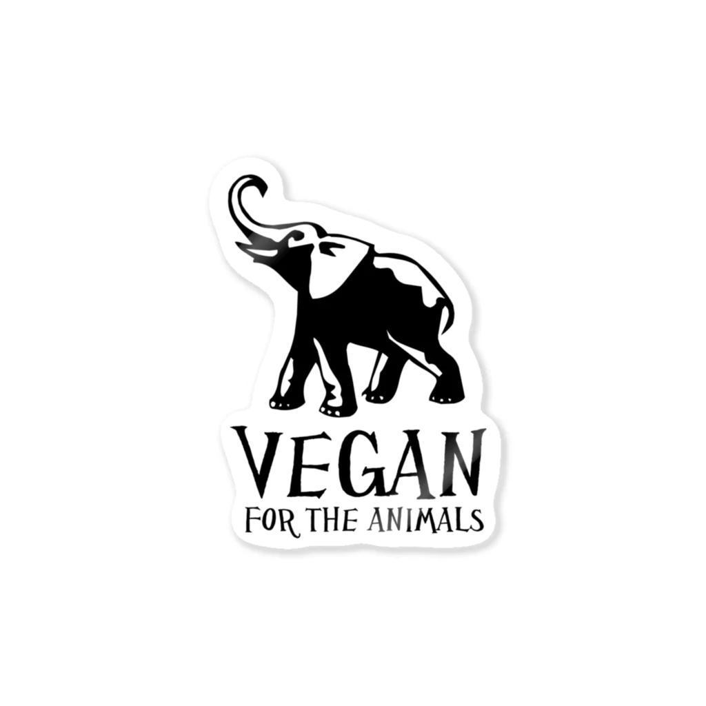 VEGAN SHOP FREEのVEGAN FOR THE ANIMALSステッカー Sticker