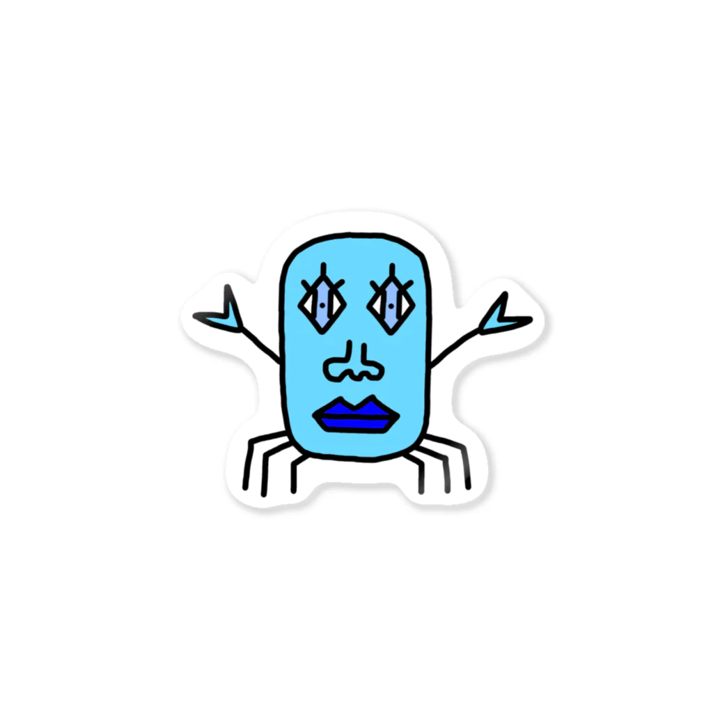 本当の蟹の真っ青な本当の蟹 Sticker