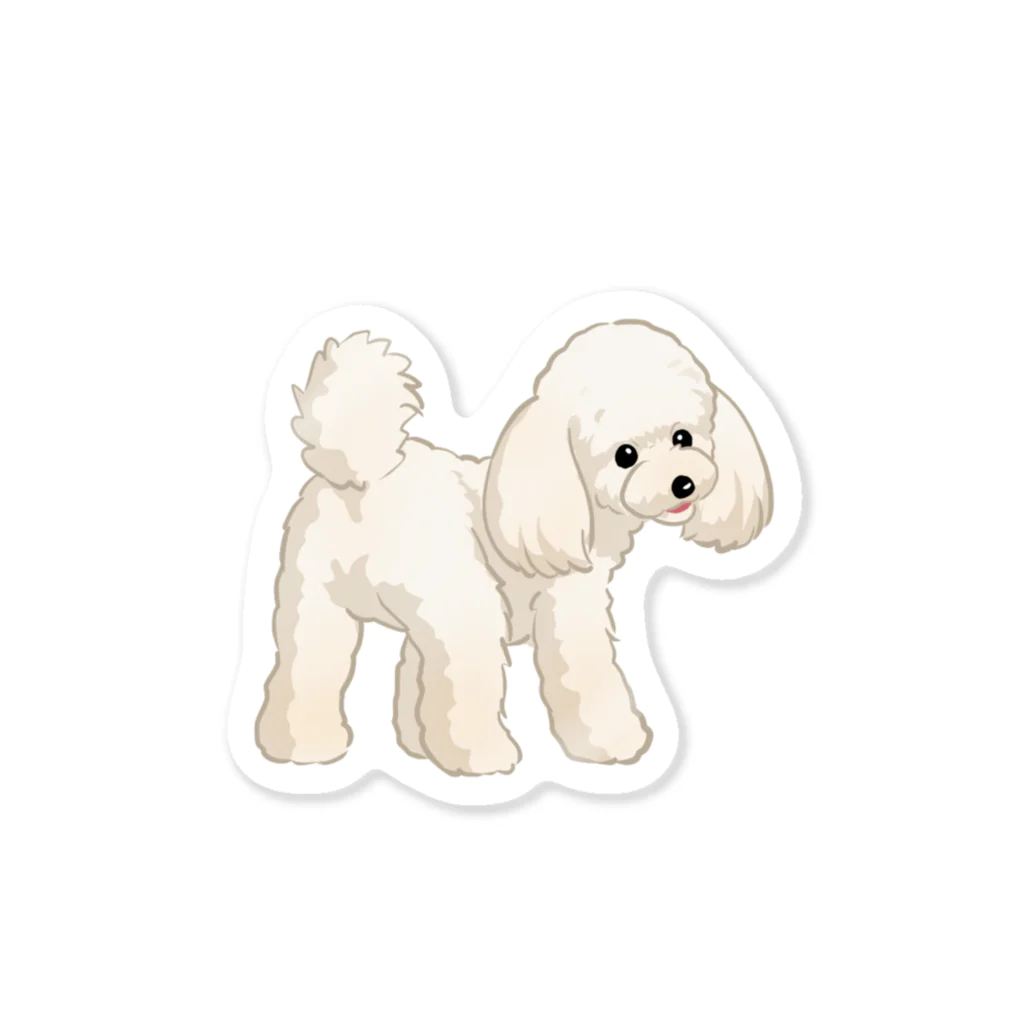 おてくるのトイ・プードル(クリーム)/Toy Poodle(Cream) 35/40 ステッカー