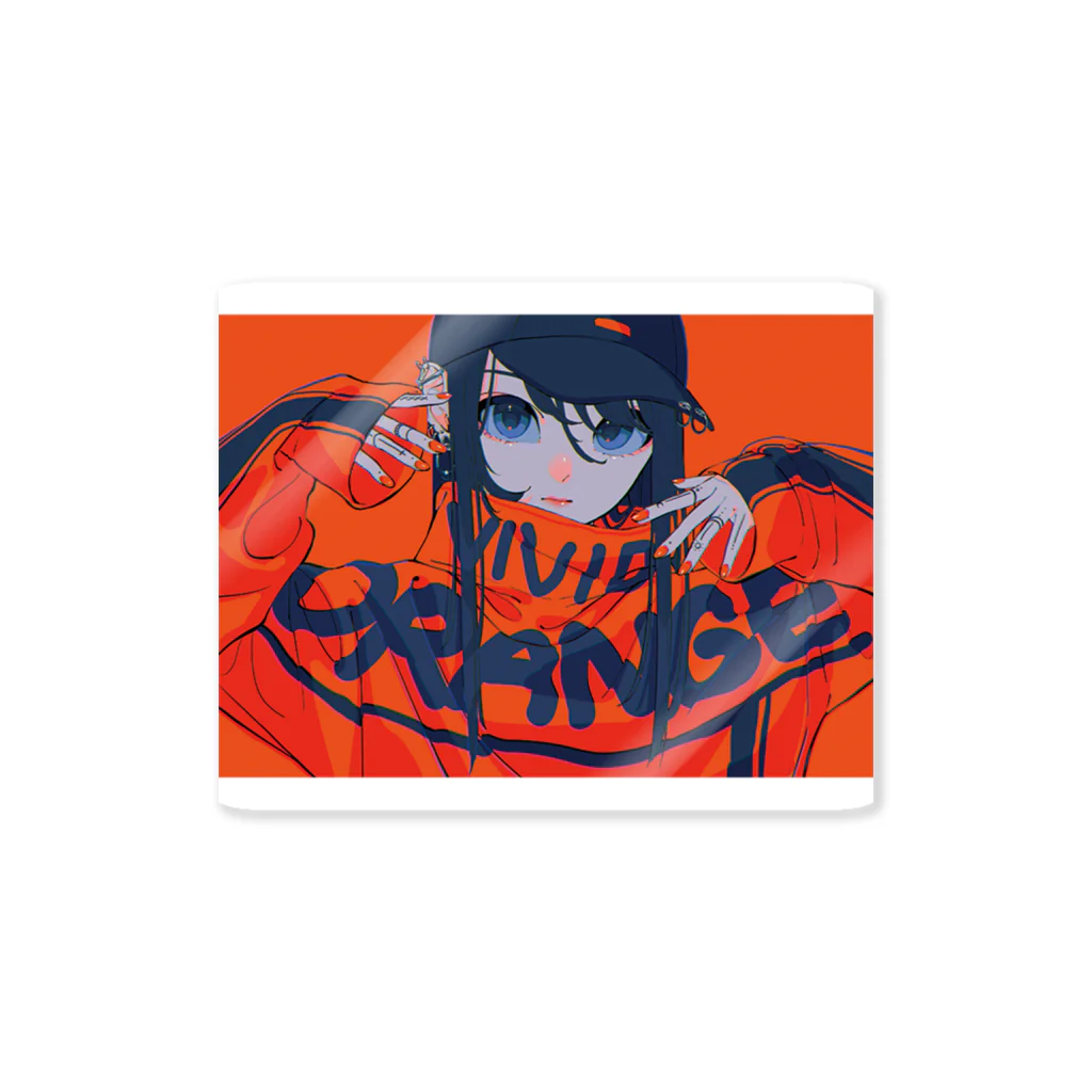 りたおのvivid orange Sticker