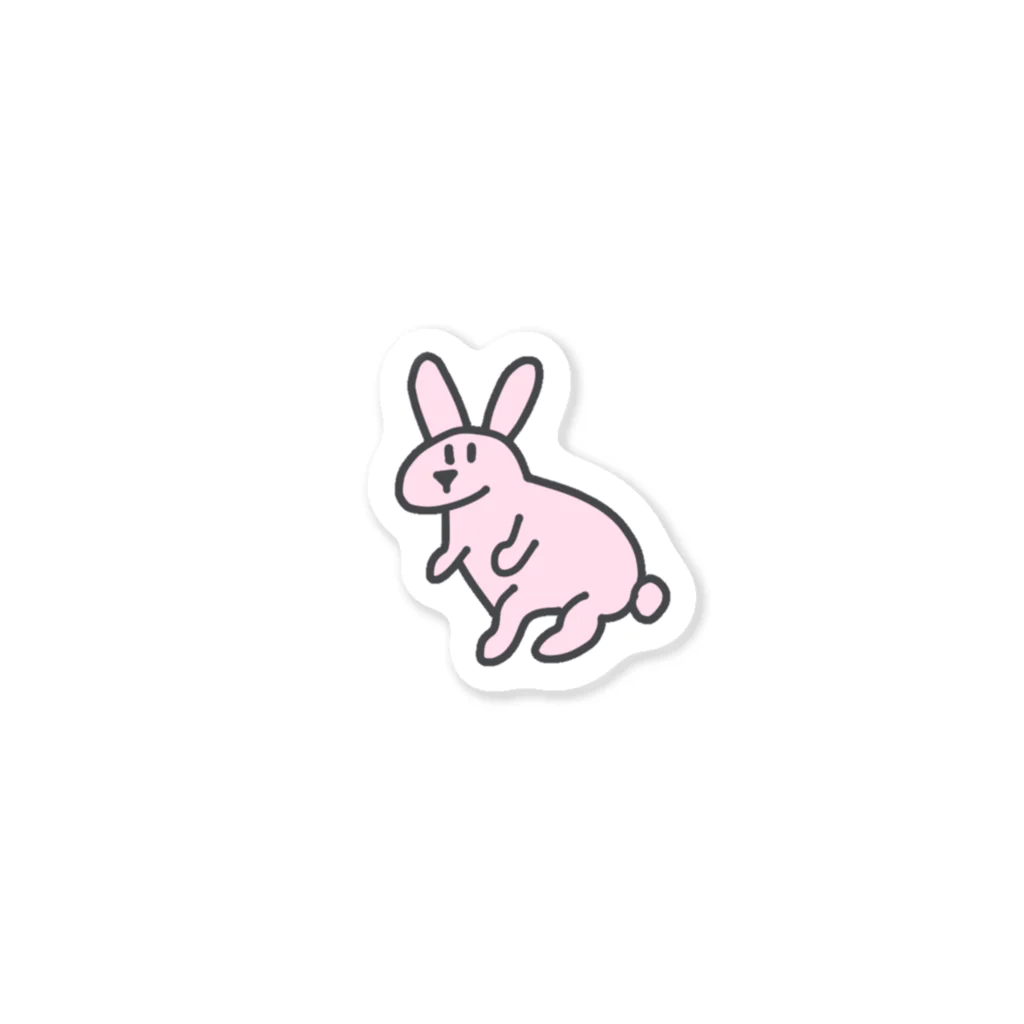 無表情な動物たちのウサギ Sticker