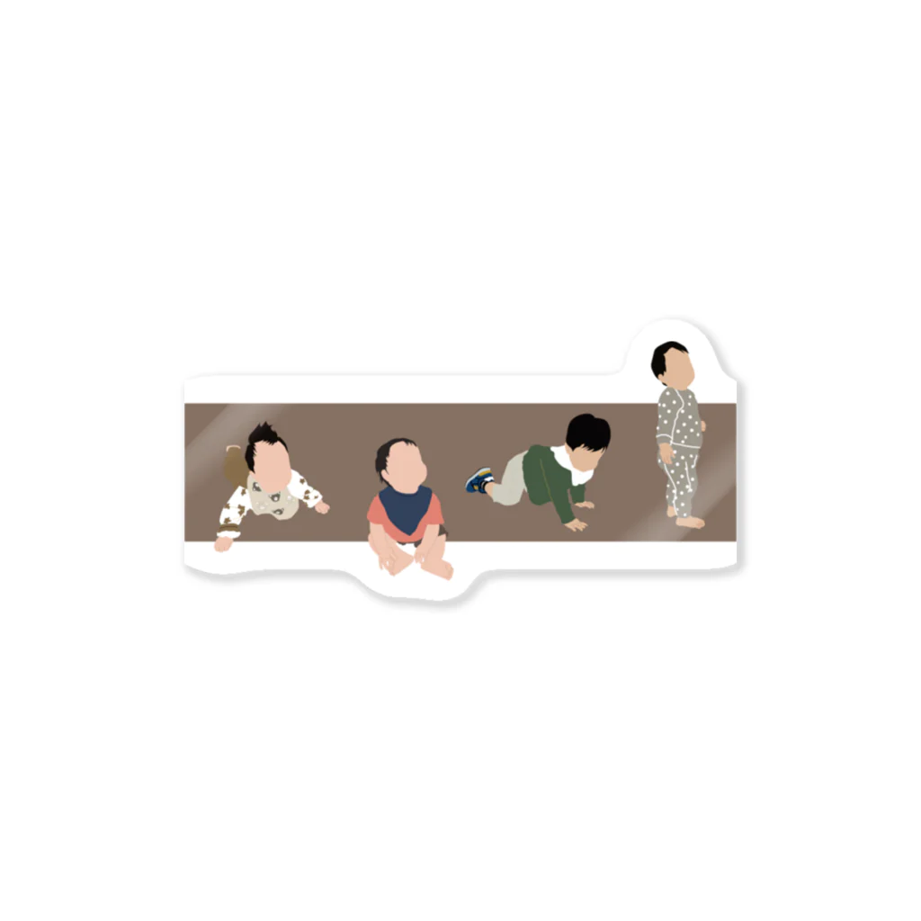 Ｌｏｖｅ ａｎｄ ｇｒｏｗｔｈのA-brown【 Baby growth】 Sticker