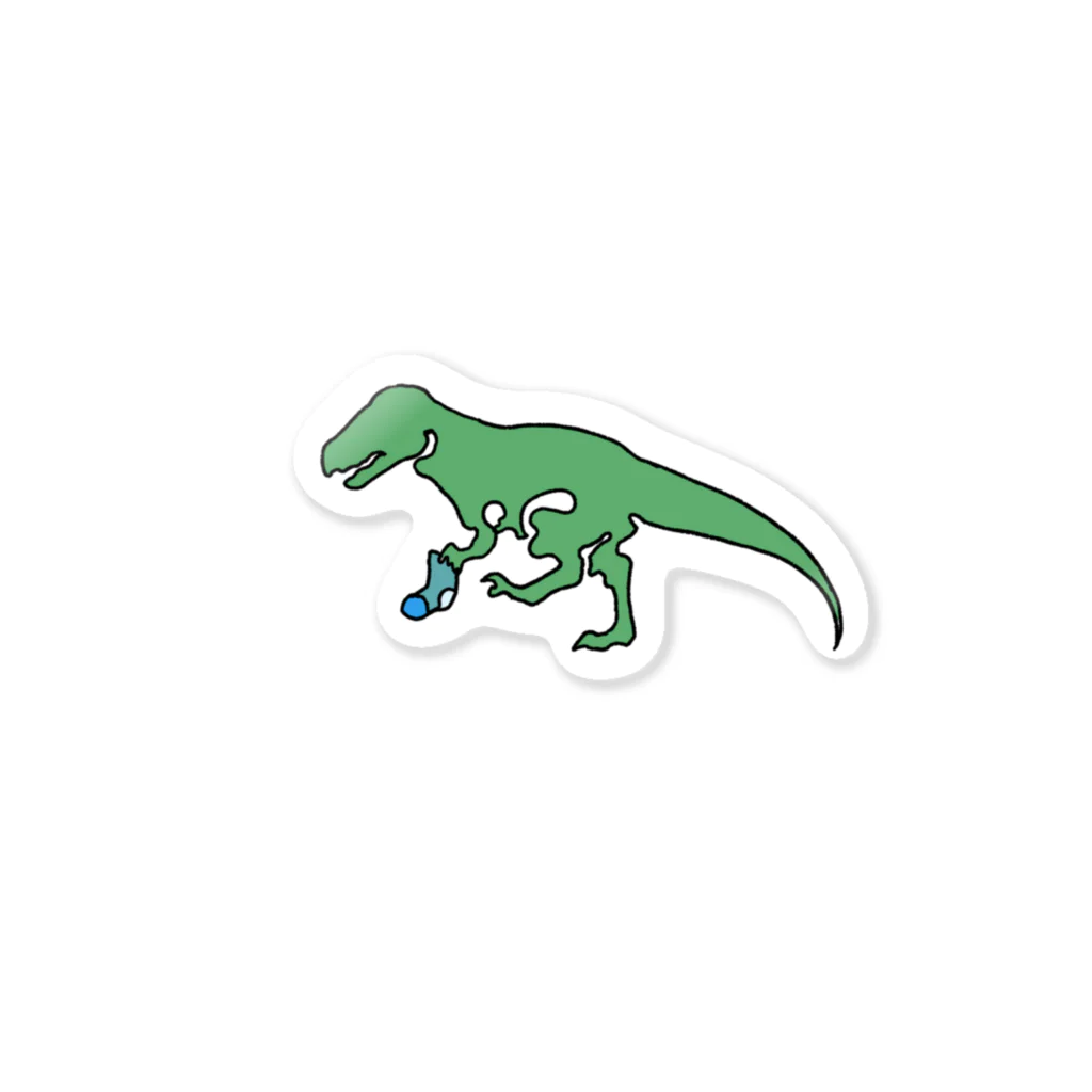 恐竜の靴下の恐竜の靴下 Sticker