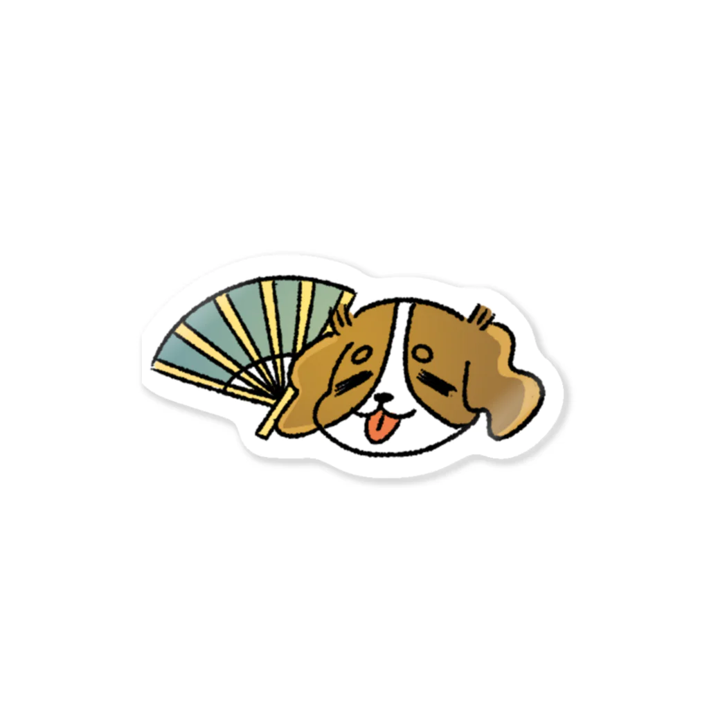 犬井いぬたの扇子のキャバリア Sticker