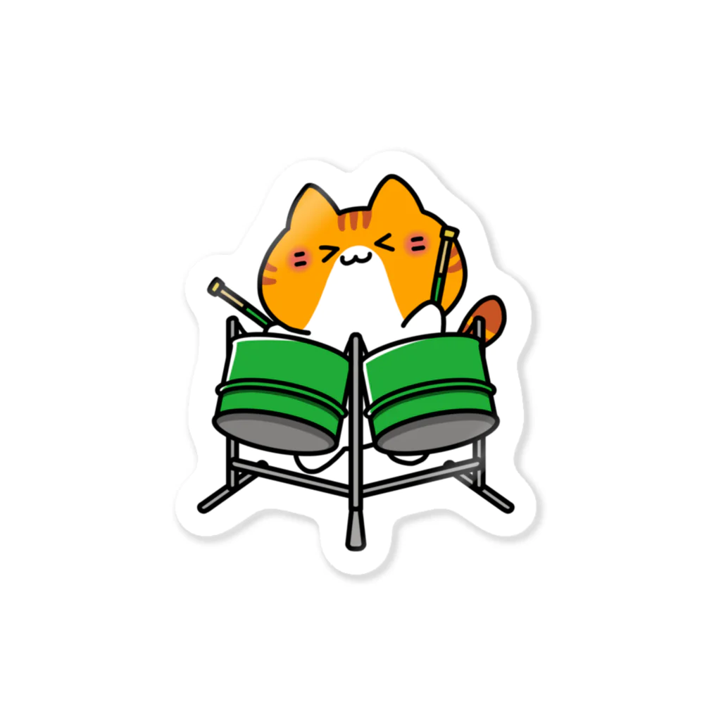  ふじねこ屋のダブルギターパンねこ Sticker