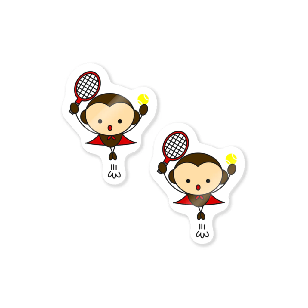 テニスおさるショップの飛ぶテニスおさるミニ Sticker