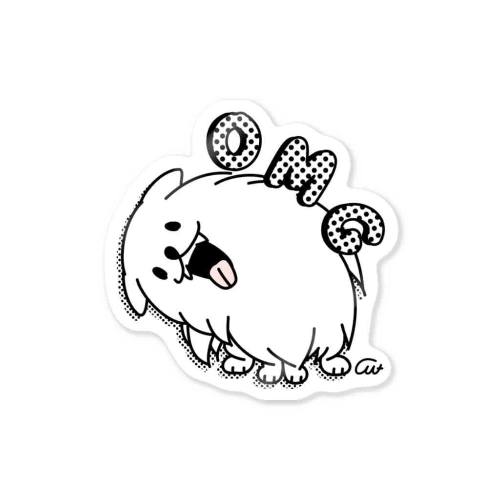 イラスト MONYAAT のOMGなポメラニアン*st*ak Sticker