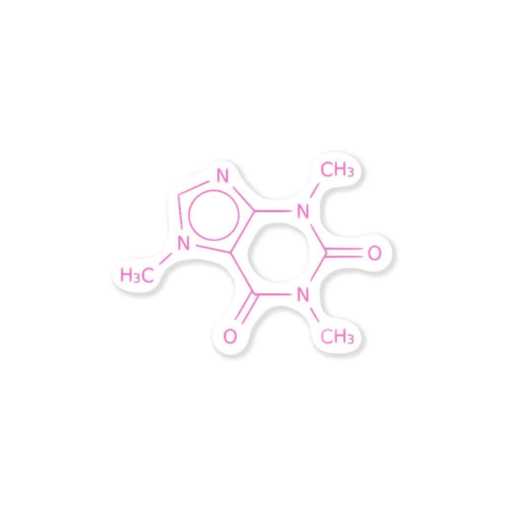 分子構造のカフェインの分子構造 Sticker