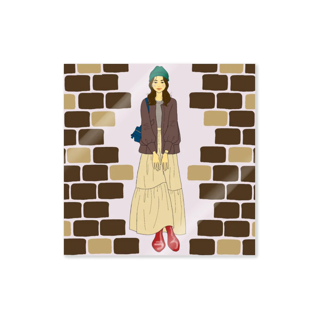 yuufのchocolate-brown brick Sticker